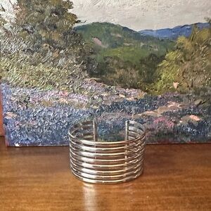 Stunning Sterling Silver multi band Cuff marked 925 Mexico